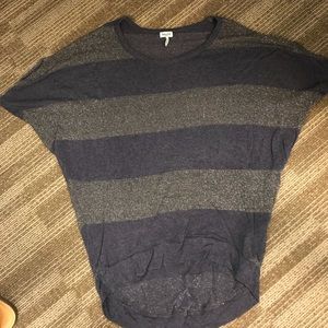 Splendid Oversized Striped Navy Gray shirt XS
